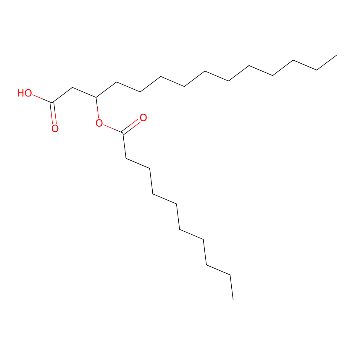 (R)-3-decanoyloxytetradecanoic acid molecular structure, CAS 122105-45-7