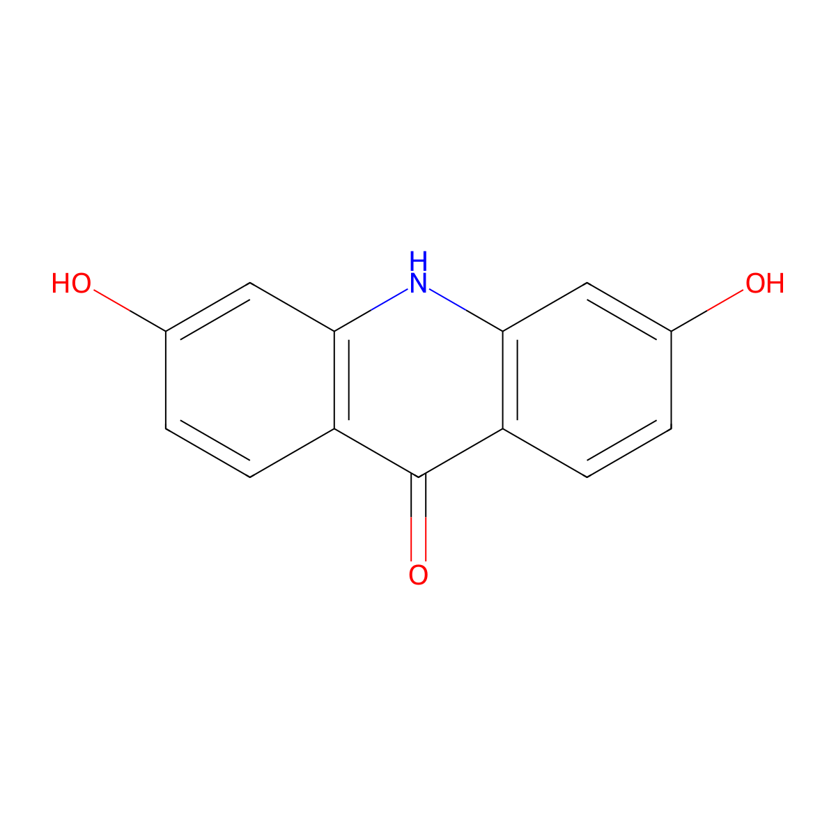 3,6-Dihydroxyacridin-9(10H)-one molecular structure, CAS 122105-95-7