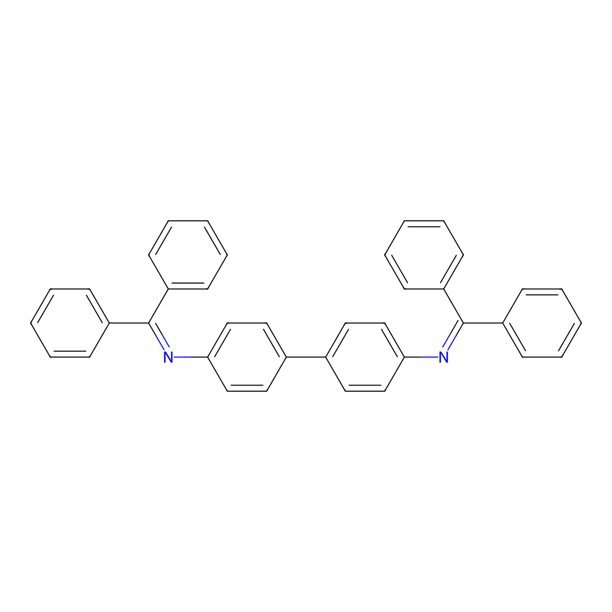 N,N'-([1,1'-Biphenyl]-4,4'-diyl)bis(1,1-diphenylmethanimine) molecular structure, CAS 1221066-38-1