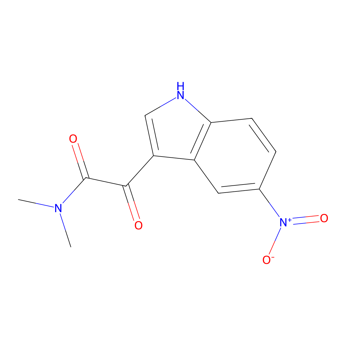 N,N-dimethyl-2-(5-nitro-1H-indol-3-yl)-2-oxoacetamide molecular structure, CAS 122110-09-2