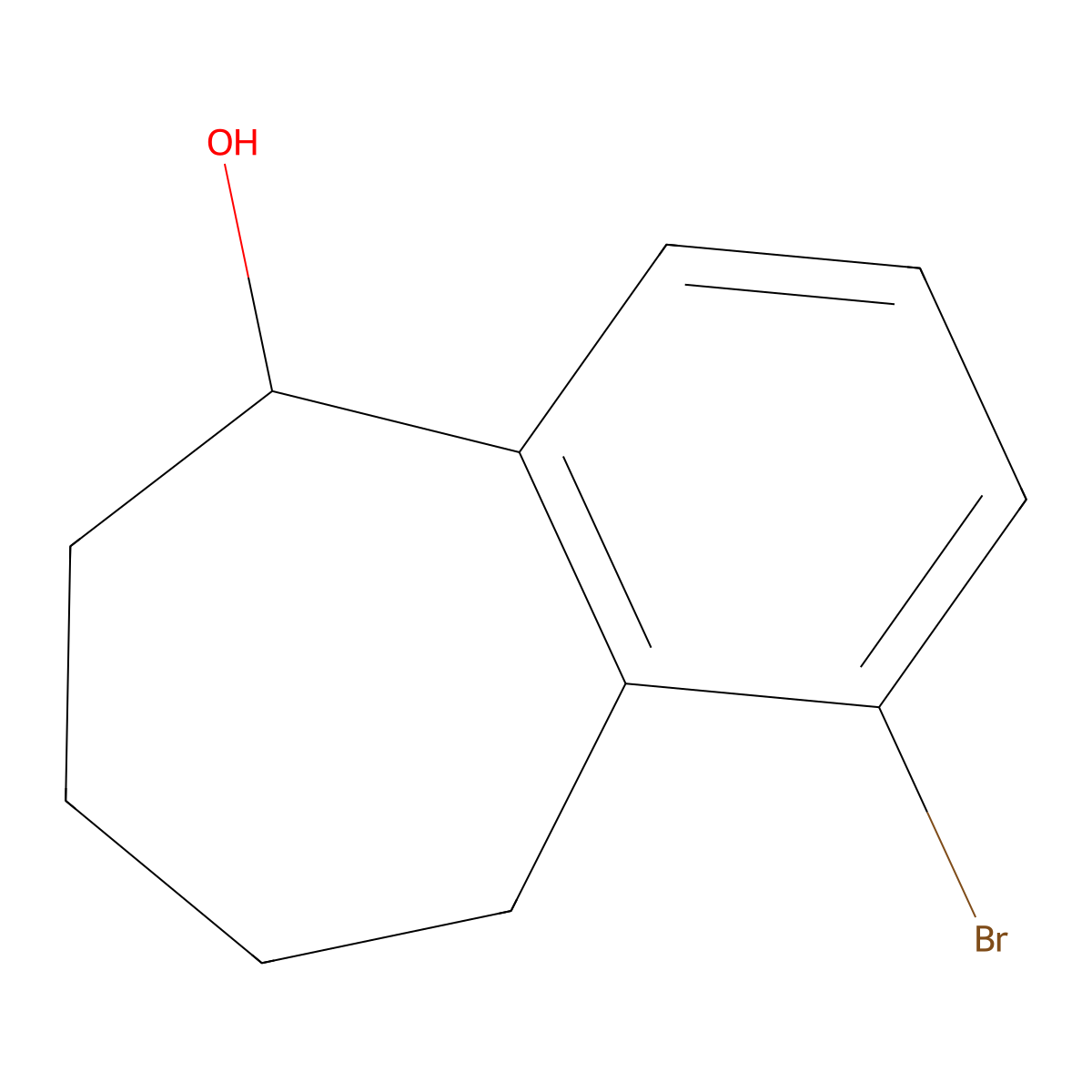 1-bromo-6,7,8,9-tetrahydro-5H-benzo[7]annulen-5-ol molecular structure, CAS 1221135-07-4