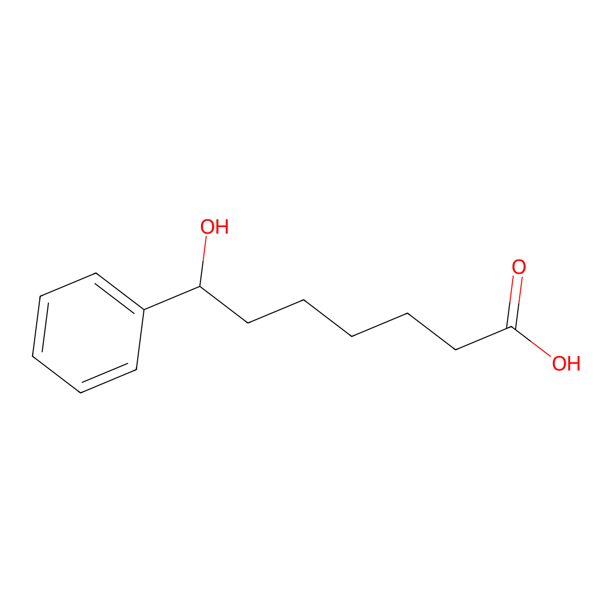 7-Hydroxy-7-phenylheptanoic acid molecular structure, CAS 122114-99-2