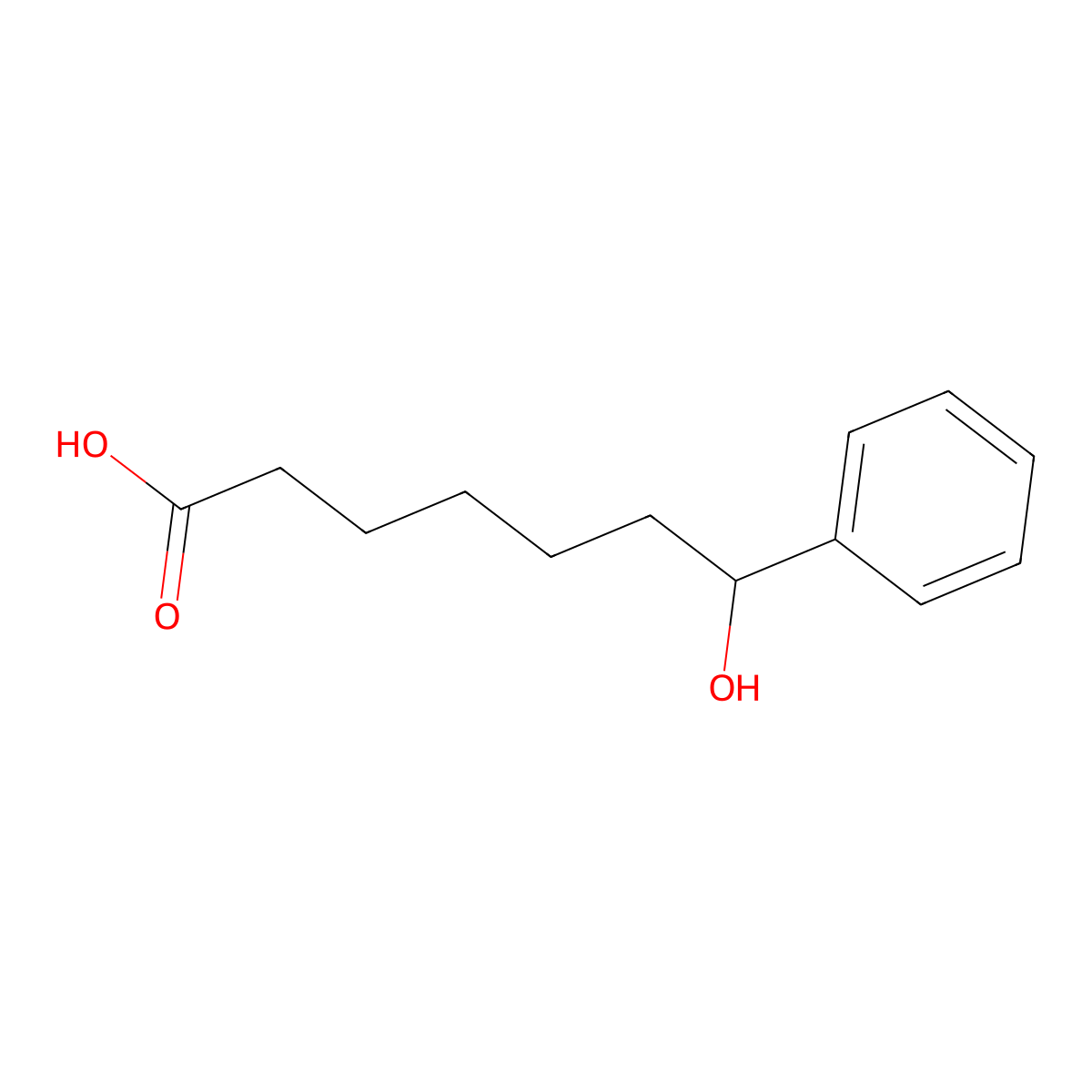 7-Hydroxy-7-phenylheptanoic acid molecular structure, CAS 122114-99-2
