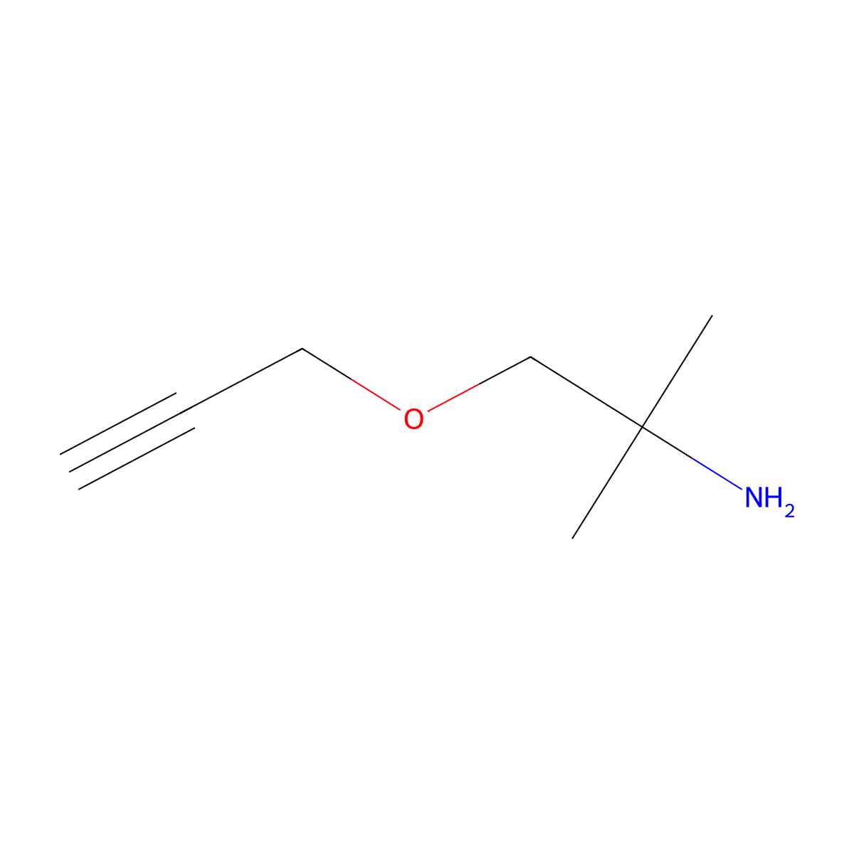 2-Methyl-1-(2-propyn-1-yloxy)-2-propanamine molecular structure, CAS 1221145-17-0