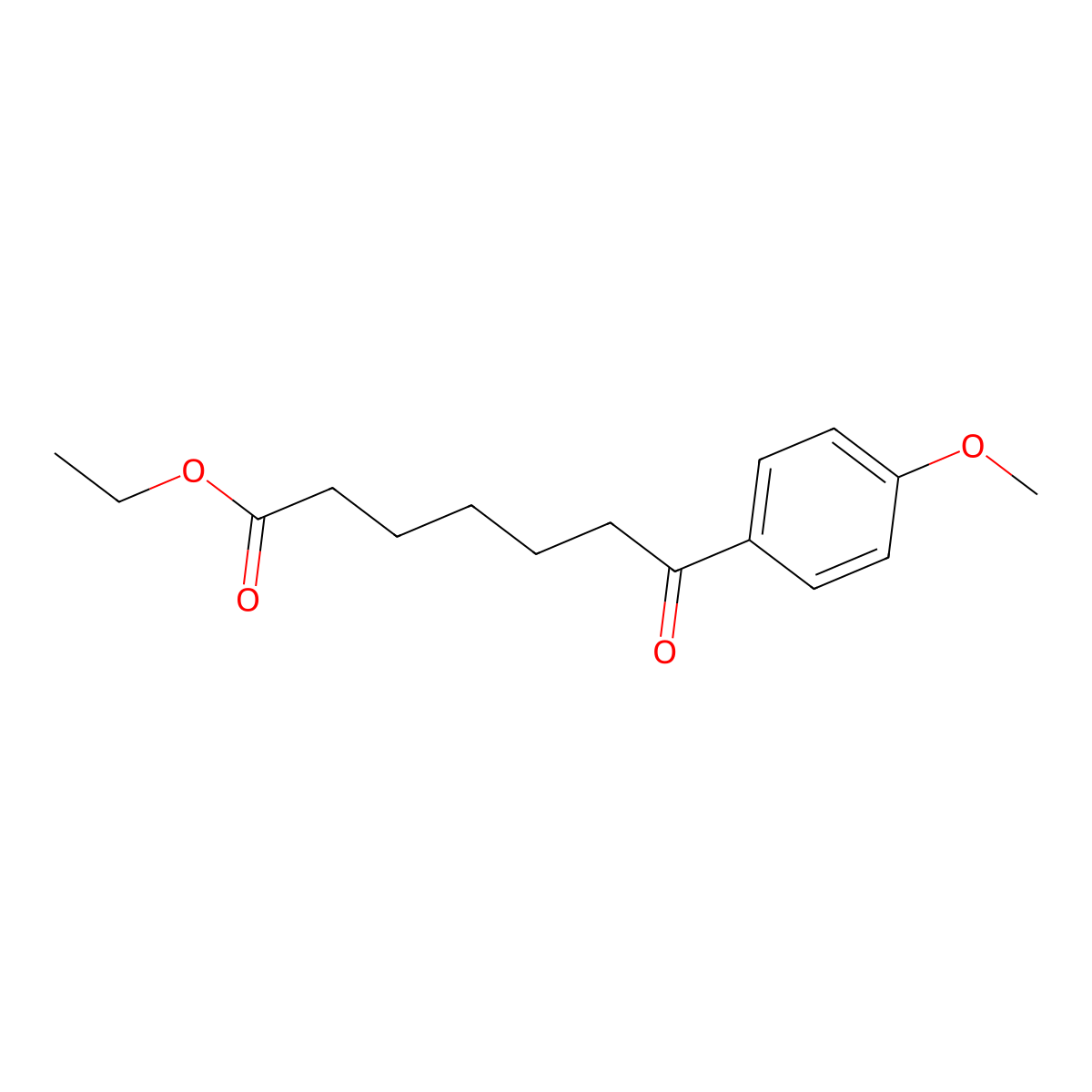 Ethyl 7-(4-methoxyphenyl)-7-oxoheptanoate molecular structure, CAS 122115-54-2