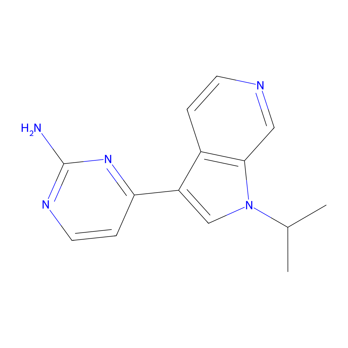 4-(1-Isopropyl-1H-pyrrolo[2,3-c]pyridin-3-yl)pyrimidin-2-amine molecular structure, CAS 1221153-78-1