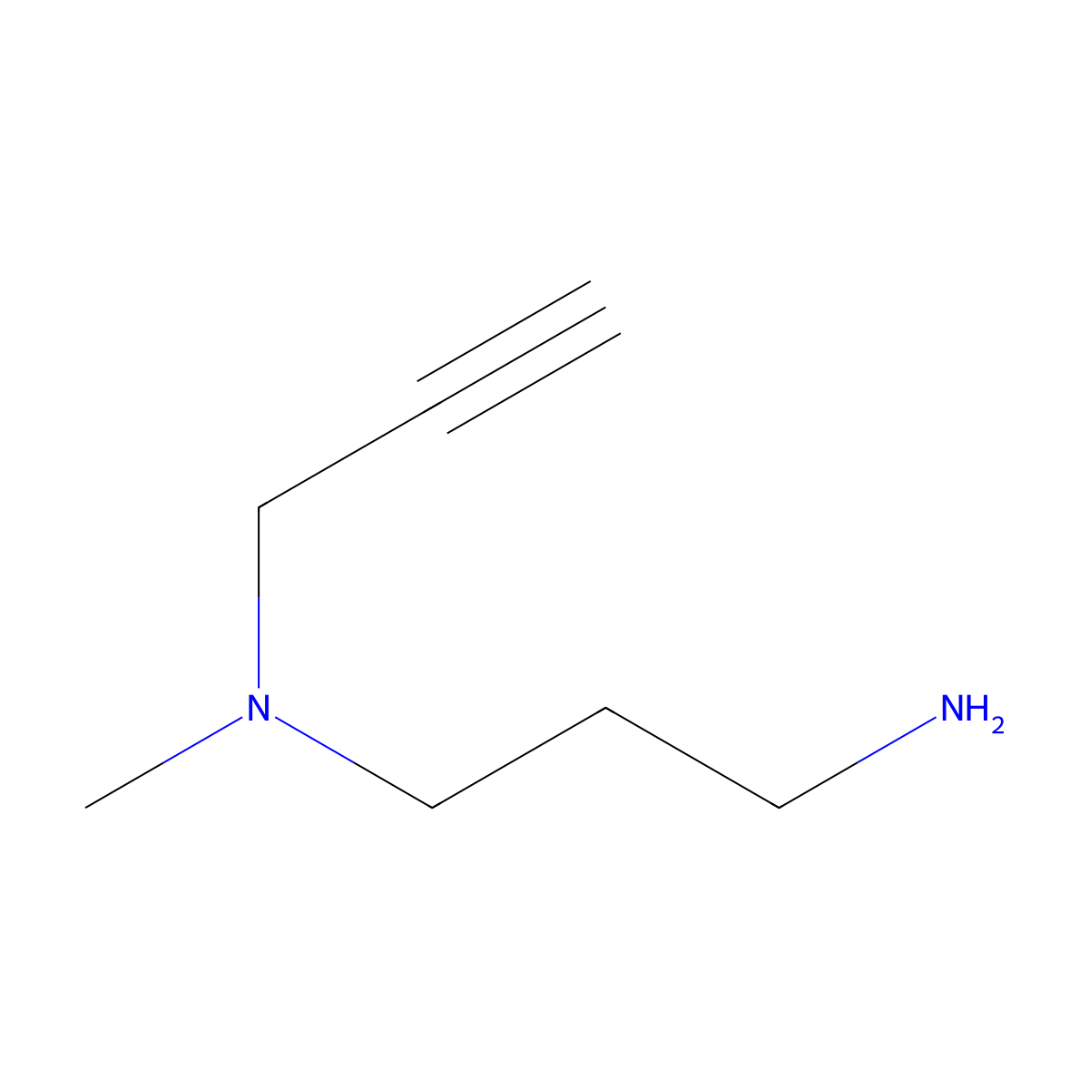 (3-Aminopropyl)(methyl)(prop-2-yn-1-yl)amine molecular structure, CAS 122116-09-0