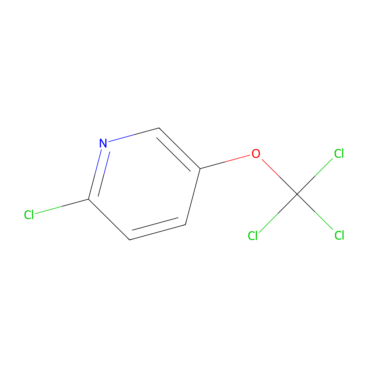 2-Chloro-5-(trichloromethoxy)pyridine molecular structure, CAS 1221171-73-8