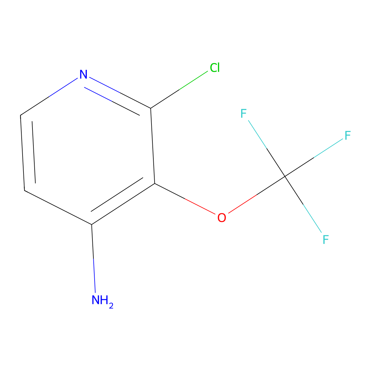 2-Chloro-3-(trifluoromethoxy)pyridin-4-amine molecular structure, CAS 1221171-79-4