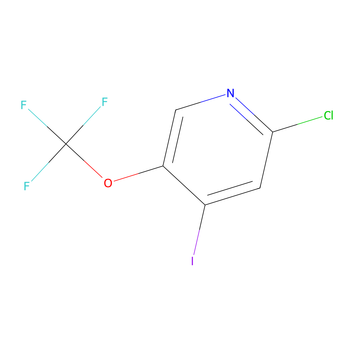 2-Chloro-4-iodo-5-(trifluoromethoxy)pyridine molecular structure, CAS 1221171-84-1