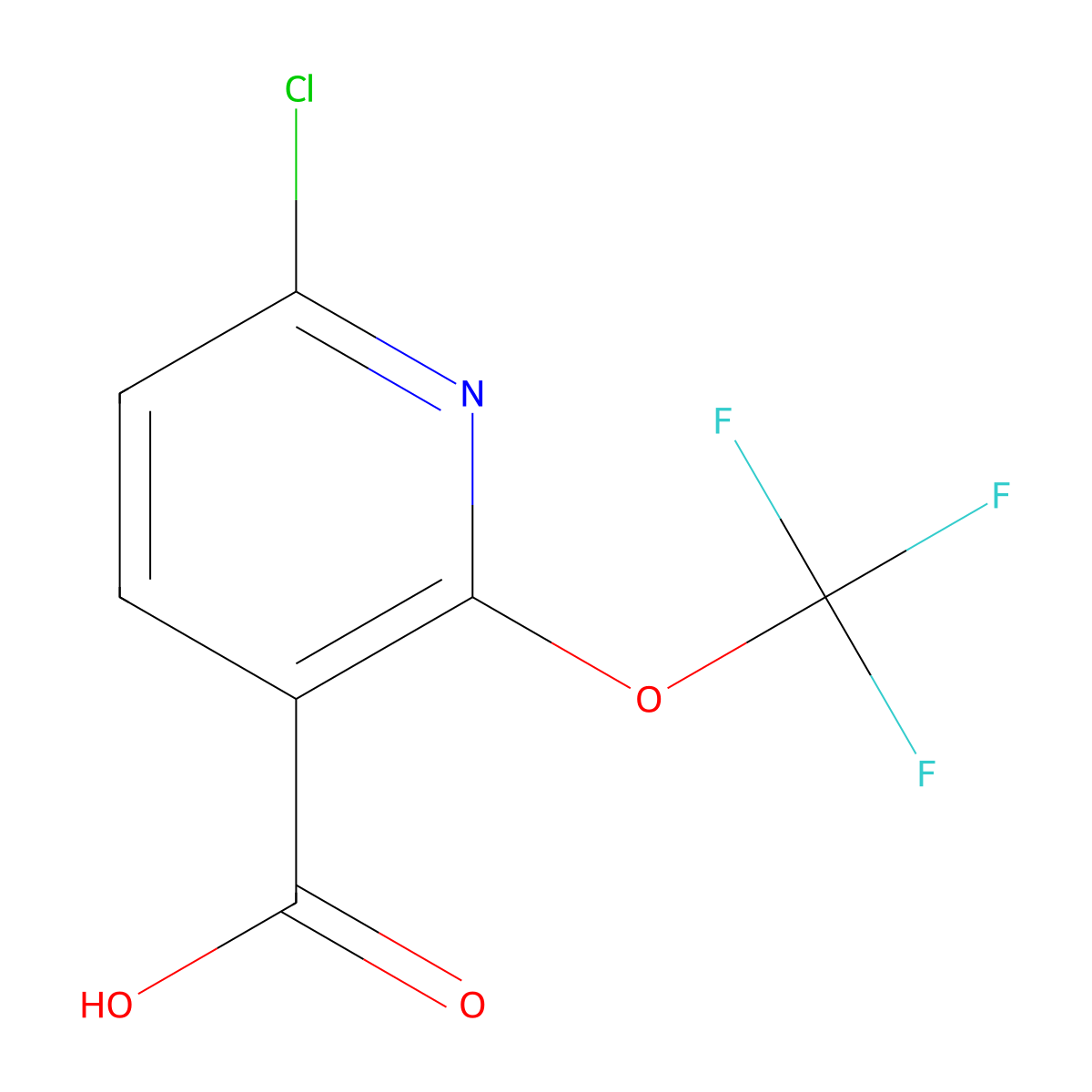 6-Chloro-2-(trifluoromethoxy)nicotinic acid molecular structure, CAS 1221171-91-0