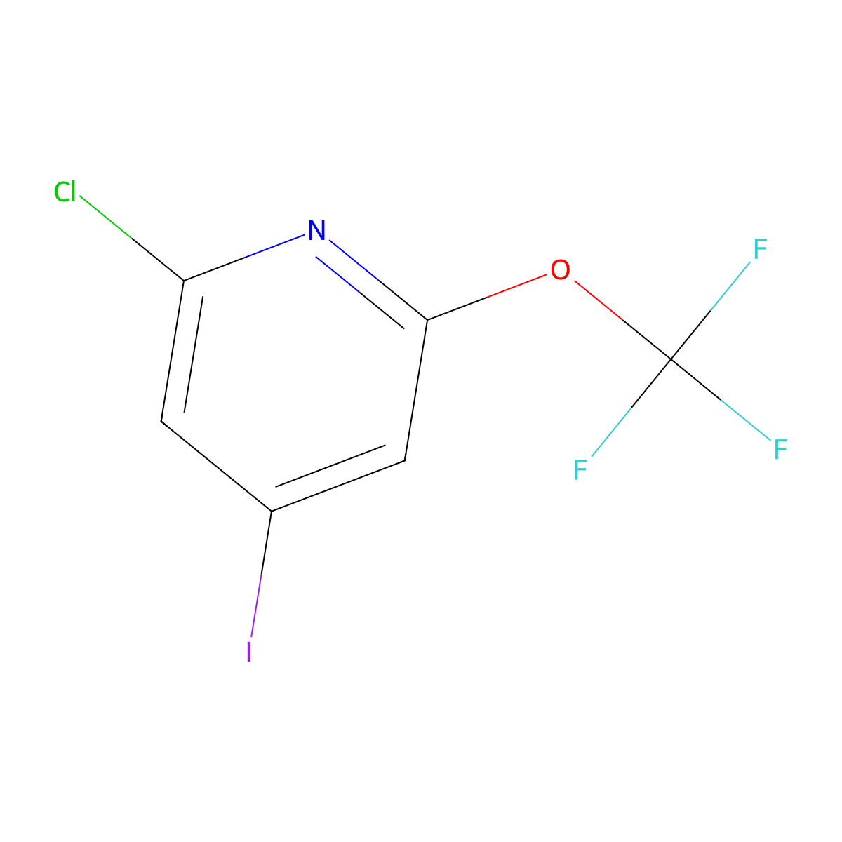 2-Chloro-4-iodo-6-(trifluoromethoxy)pyridine molecular structure, CAS 1221171-96-5