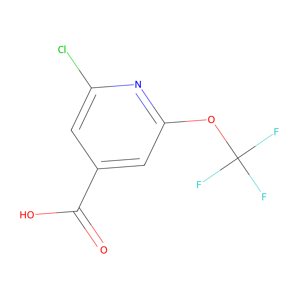 2-Chloro-6-(trifluoromethoxy)isonicotinic acid molecular structure, CAS 1221171-97-6