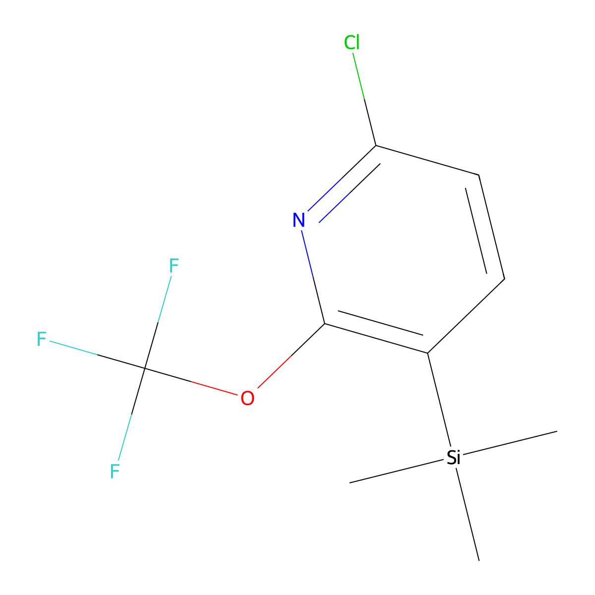 6-Chloro-2-(trifluoromethoxy)-3-(trimethylsilyl)pyridine molecular structure, CAS 1221172-02-6