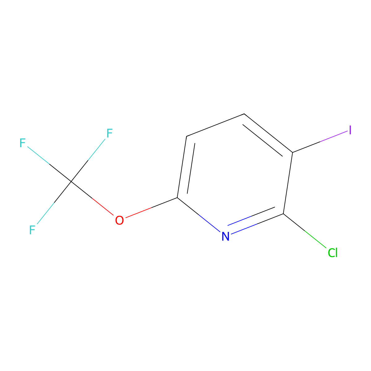 2-Chloro-3-iodo-6-(trifluoromethoxy)pyridine molecular structure, CAS 1221172-03-7