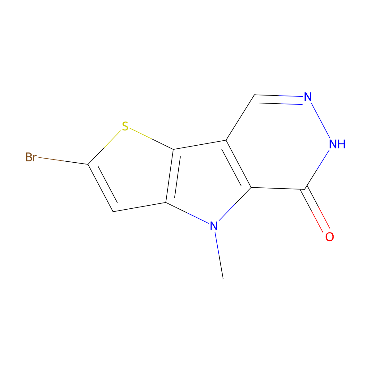 2-Bromo-4-methyl-4,6-dihydro-5H-thieno[2',3':4,5]pyrrolo[2,3-d]pyridazin-5-one molecular structure, CAS 1221186-56-6