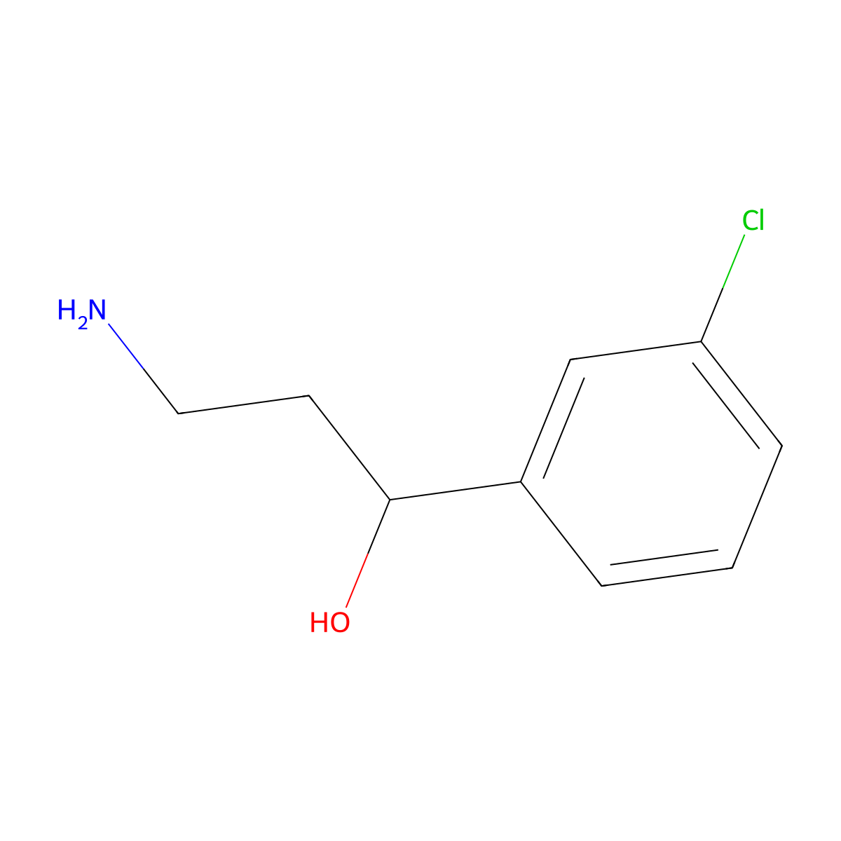 3-Amino-1-(3-chlorophenyl)propan-1-ol molecular structure, CAS 1221187-20-7