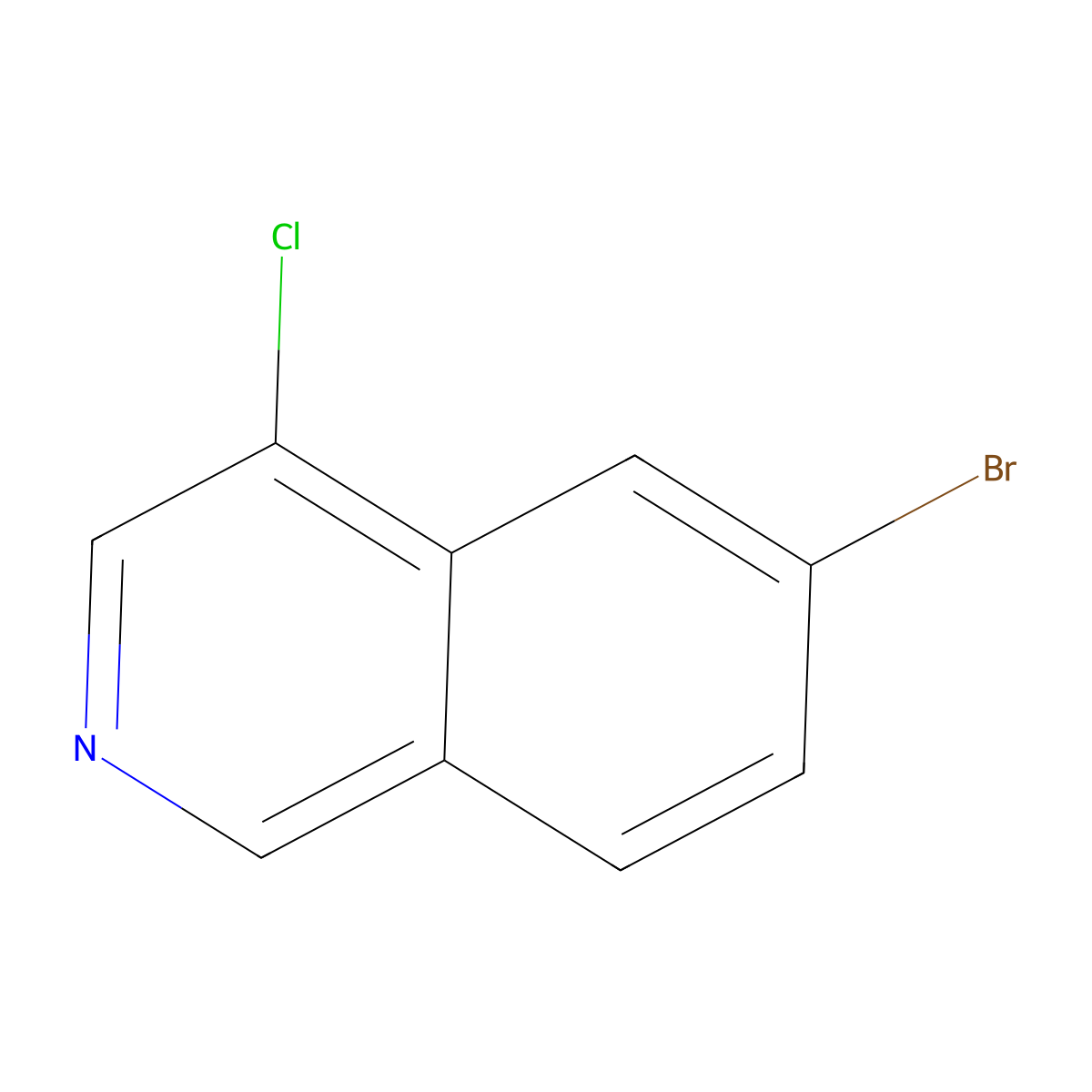 6-Bromo-4-chloroisoquinoline molecular structure, CAS 1221232-29-6