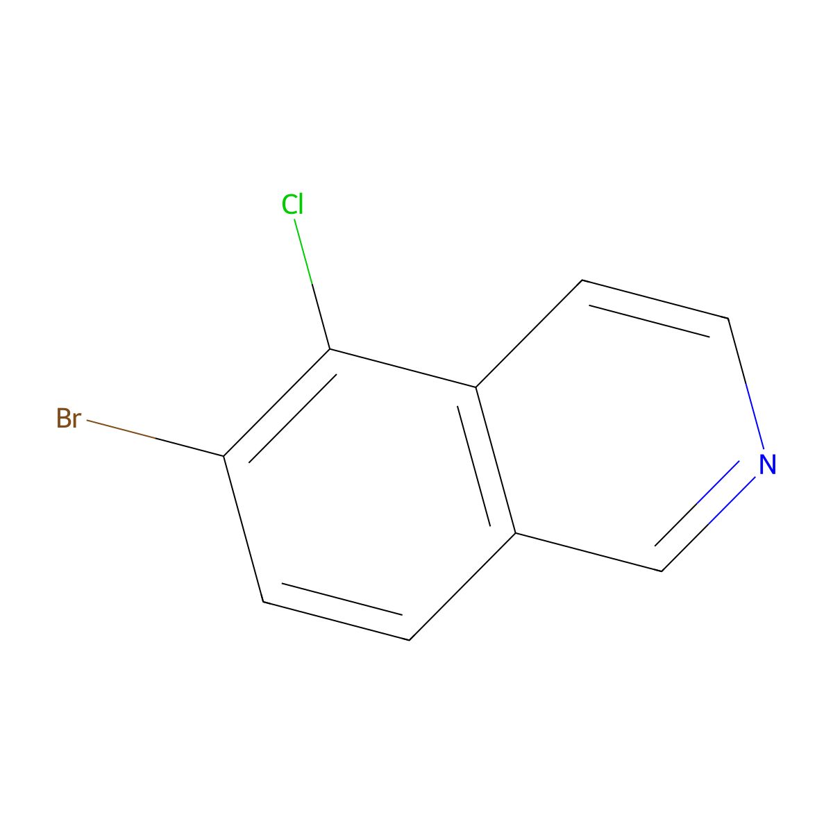 6-Bromo-5-chloroisoquinoline molecular structure, CAS 1221232-30-9