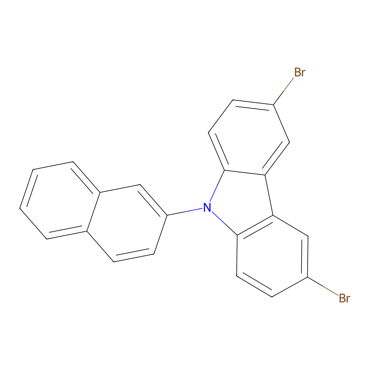 3,6-Dibromo-9-(2-naphthalenyl)-9H-carbazole molecular structure, CAS 1221237-83-7
