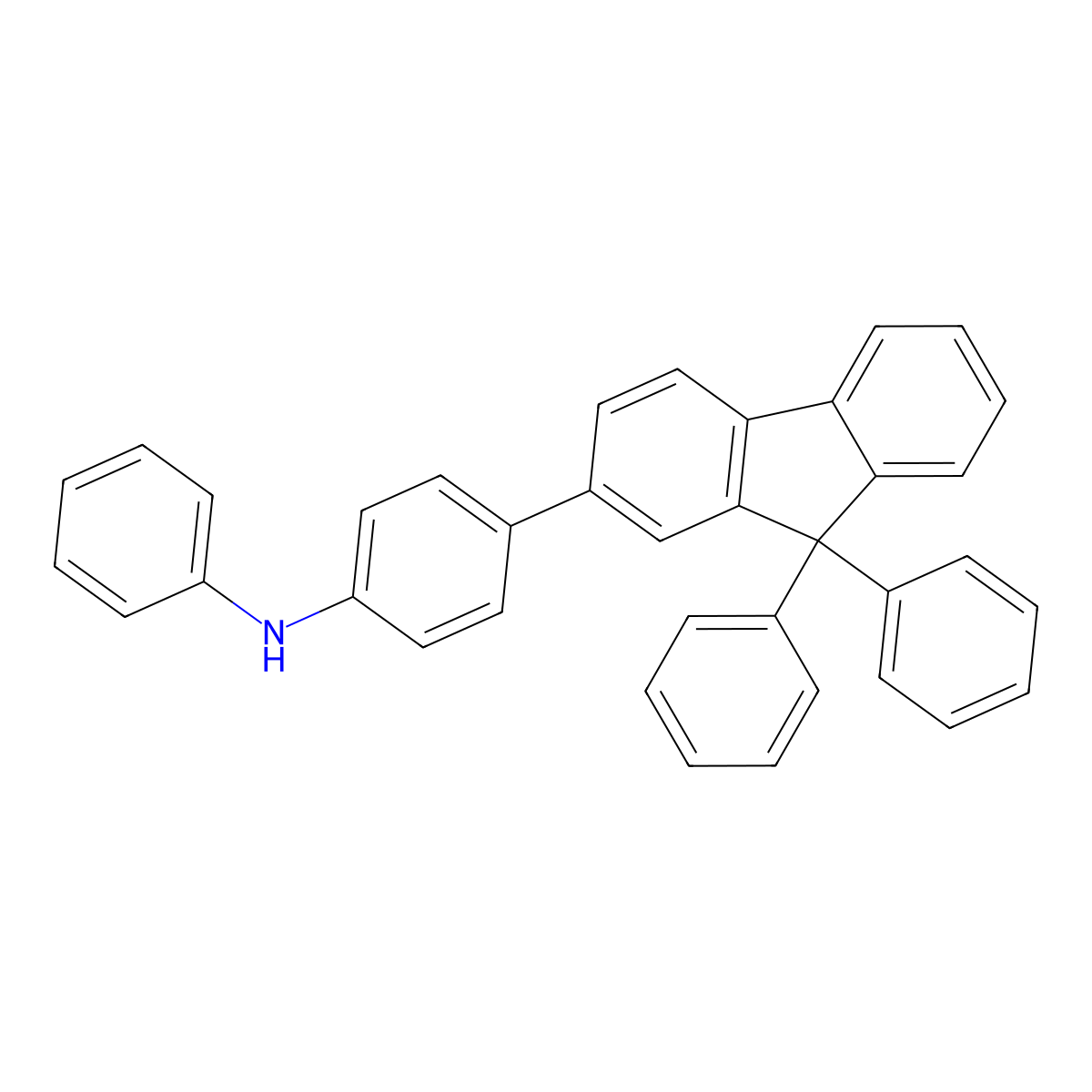 4-(9,9-Diphenyl-9H-fluoren-2-yl)-N-phenylaniline molecular structure, CAS 1221237-91-7