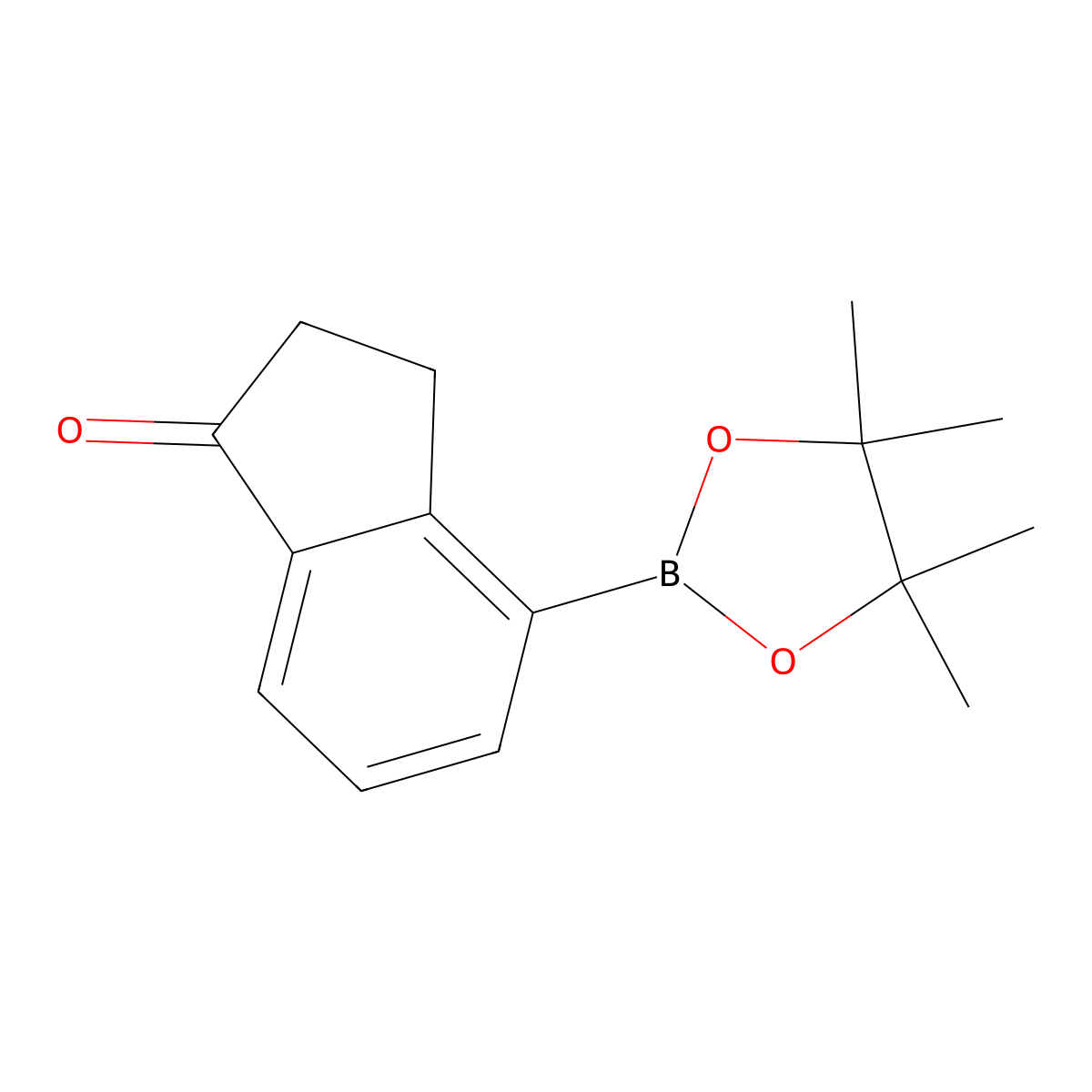 2,3-Dihydro-4-(4,4,5,5-tetramethyl-1,3,2-dioxaborolan-2-yl)-1H-inden-1-one molecular structure, CAS 1221239-08-2