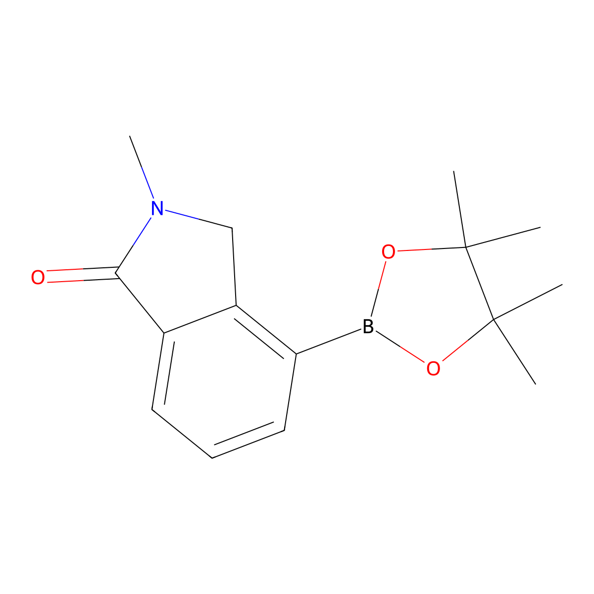 2-Methyl-4-(4,4,5,5-tetramethyl-1,3,2-dioxaborolan-2-yl)isoindolin-1-one molecular structure, CAS 1221239-09-3