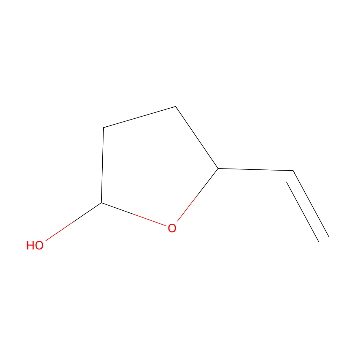 5-Vinyltetrahydrofuran-2-ol molecular structure, CAS 122124-32-7