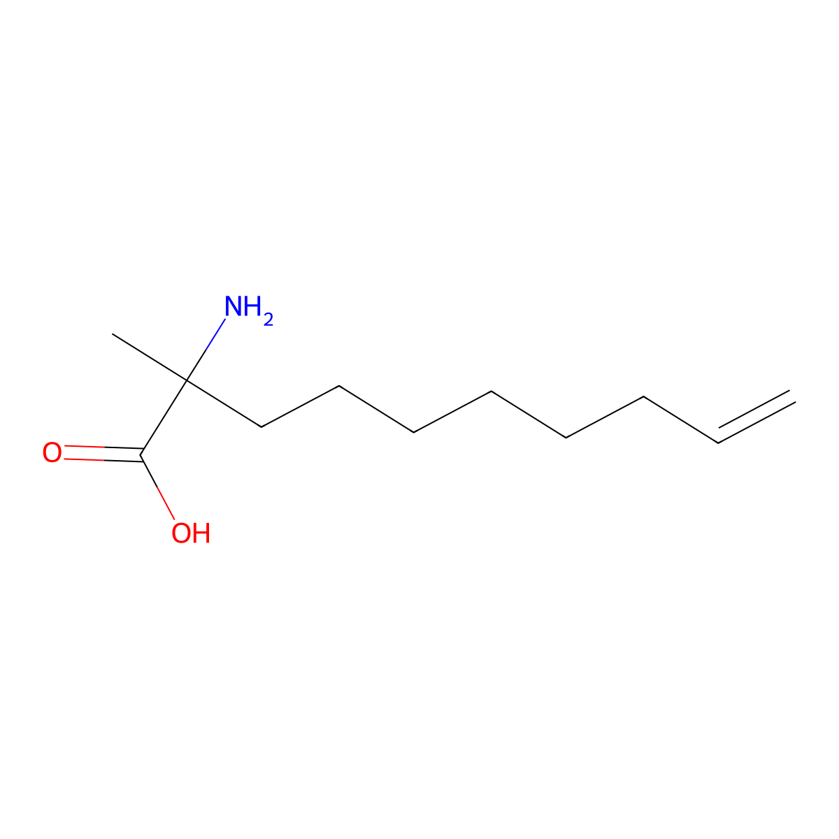 (S)-2-amino-2-methyldec-9-enoic acid molecular structure, CAS 1221256-52-5