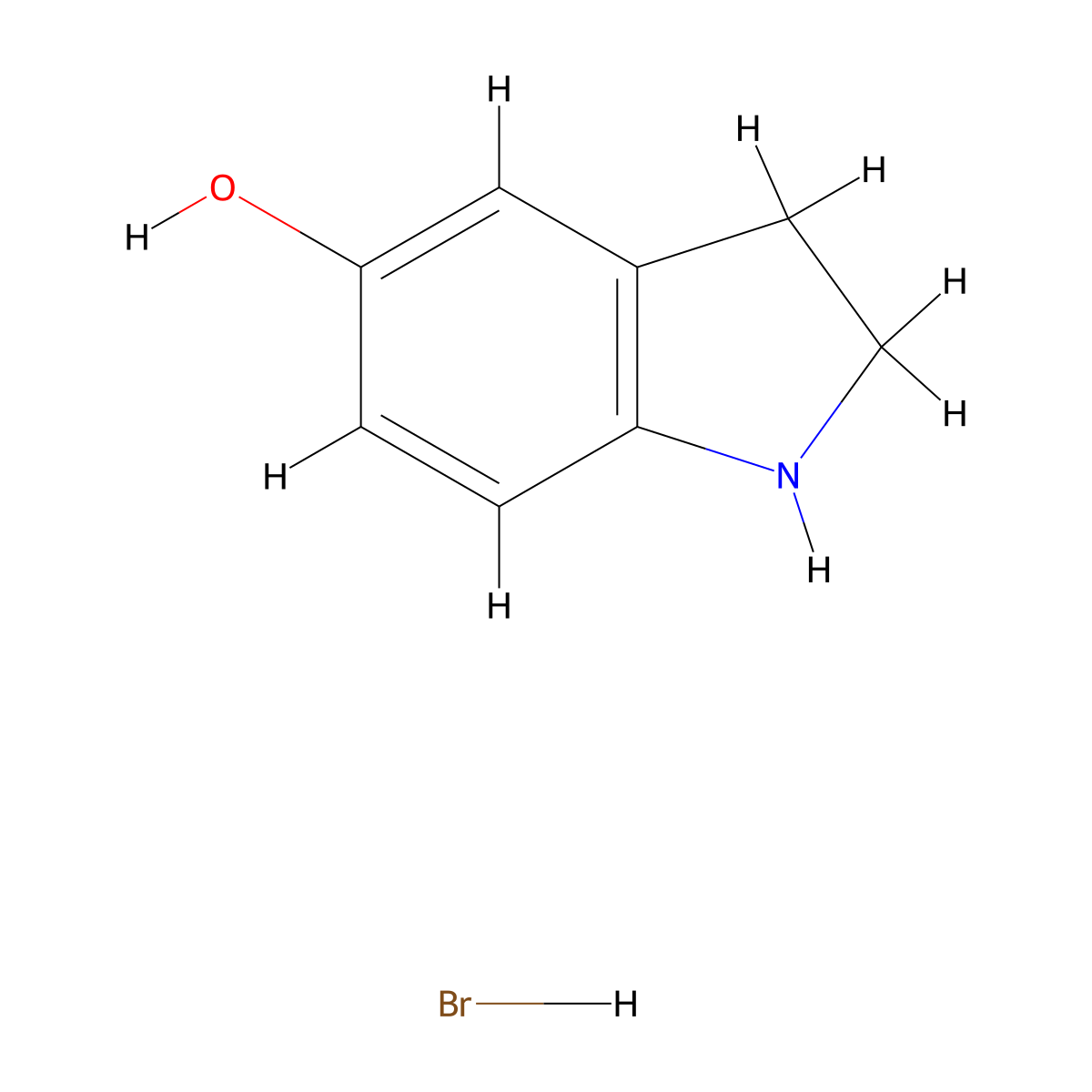 Indolin-5-ol hydrobromide molecular structure, CAS 1221257-43-7