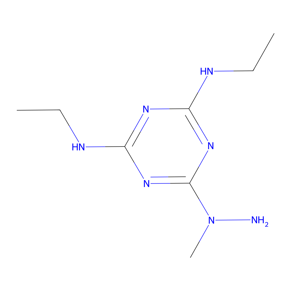 6-[amino(methyl)amino]-N2,N4-diethyl-1,3,5-triazine-2,4-diamine molecular structure, CAS 122126-25-4