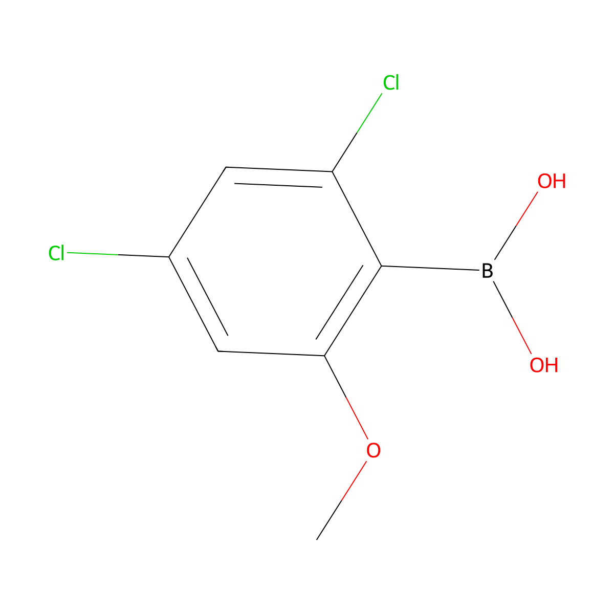 (2,4-Dichloro-6-methoxyphenyl)boronic acid molecular structure, CAS 1221263-05-3