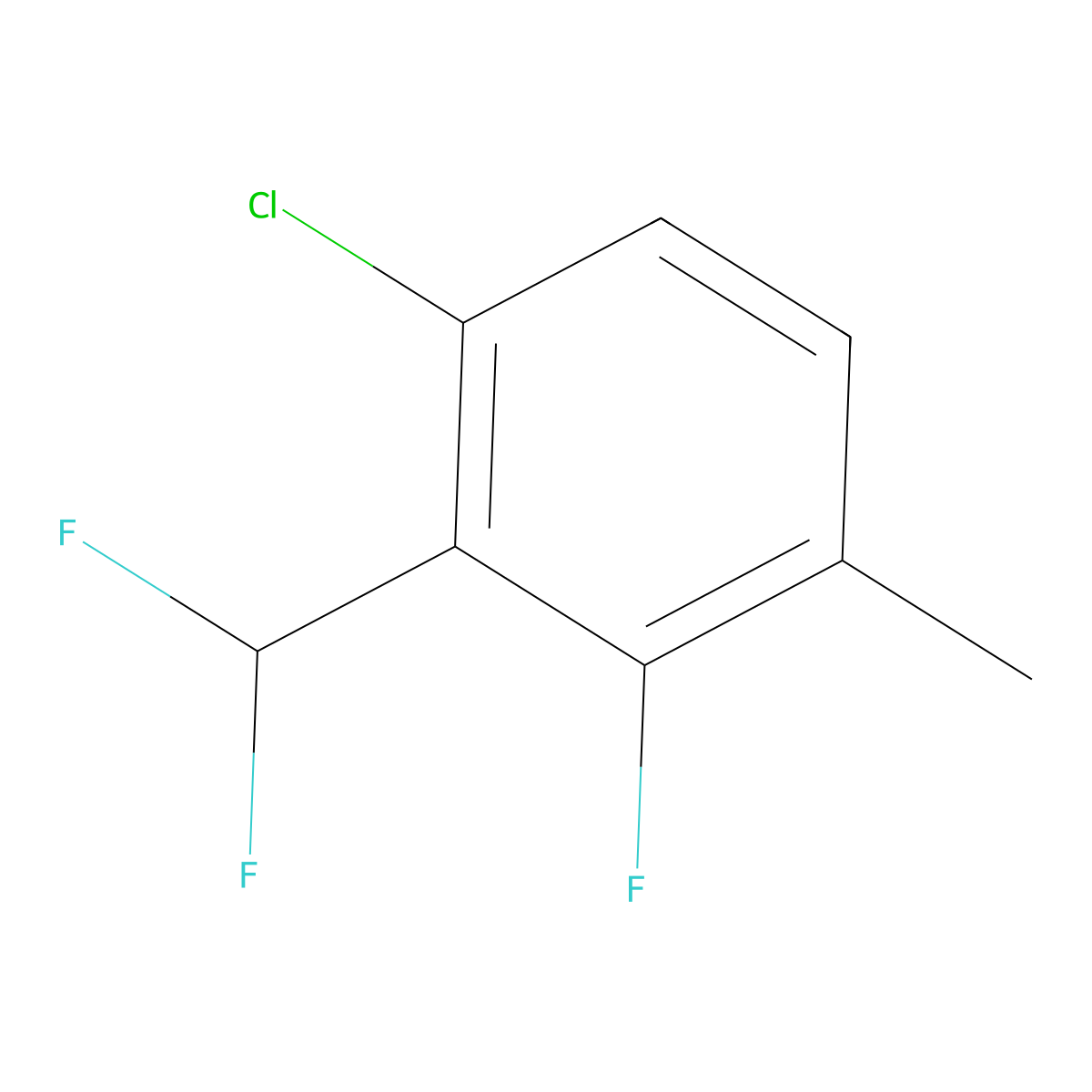 1-Chloro-2-(difluoromethyl)-3-fluoro-4-methylbenzene molecular structure, CAS 1221272-76-9