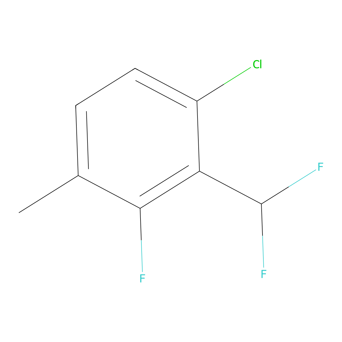 1-Chloro-2-(difluoromethyl)-3-fluoro-4-methylbenzene molecular structure, CAS 1221272-76-9