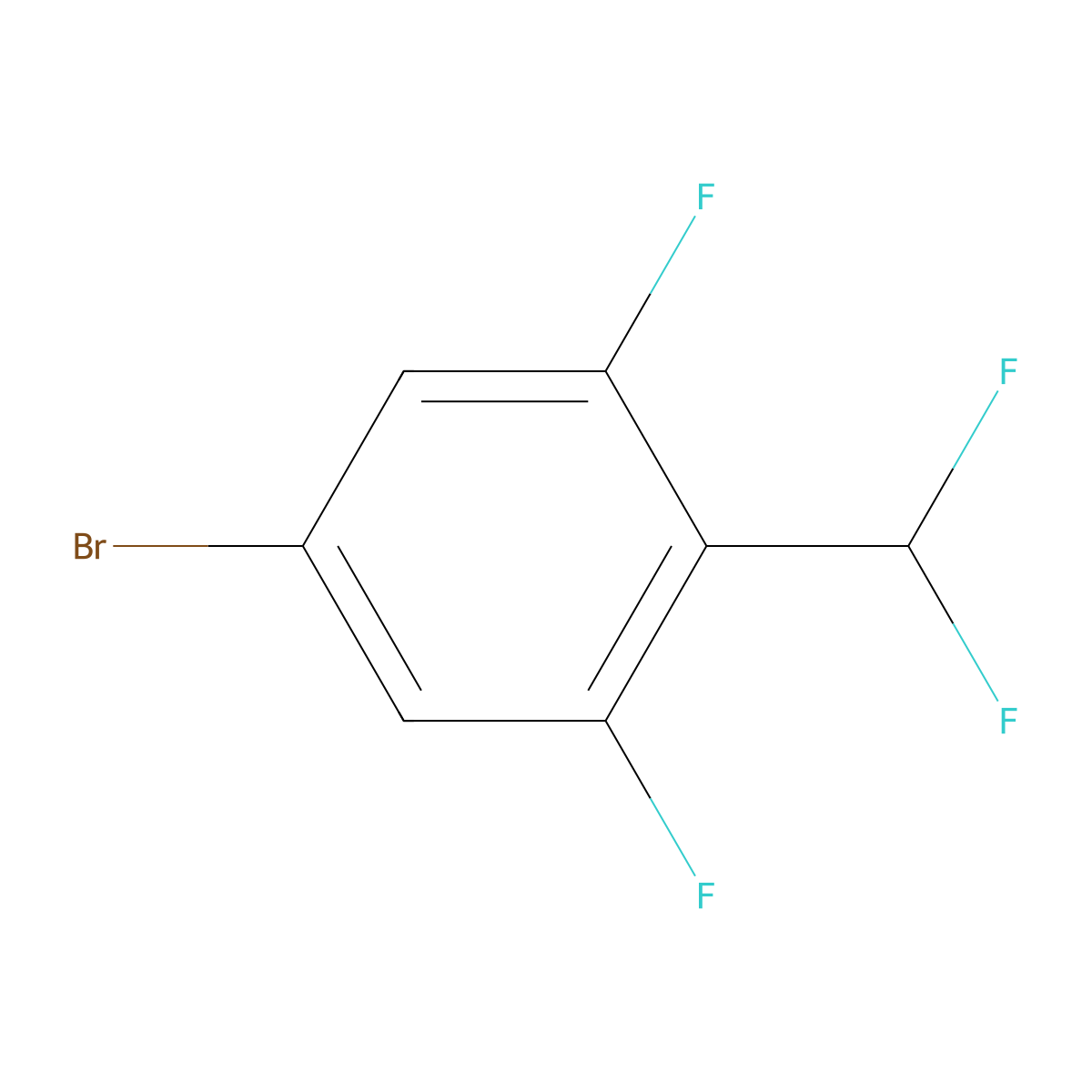 5-Bromo-2-(difluoromethyl)-1,3-difluorobenzene molecular structure, CAS 1221272-77-0