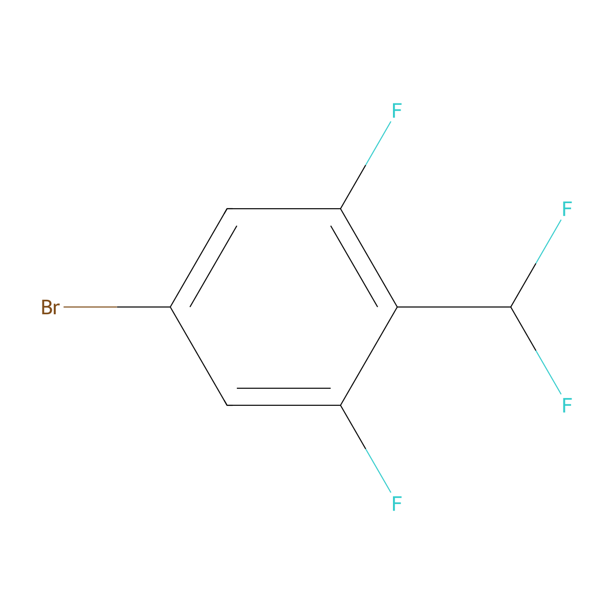 5-Bromo-2-(difluoromethyl)-1,3-difluorobenzene molecular structure, CAS 1221272-77-0