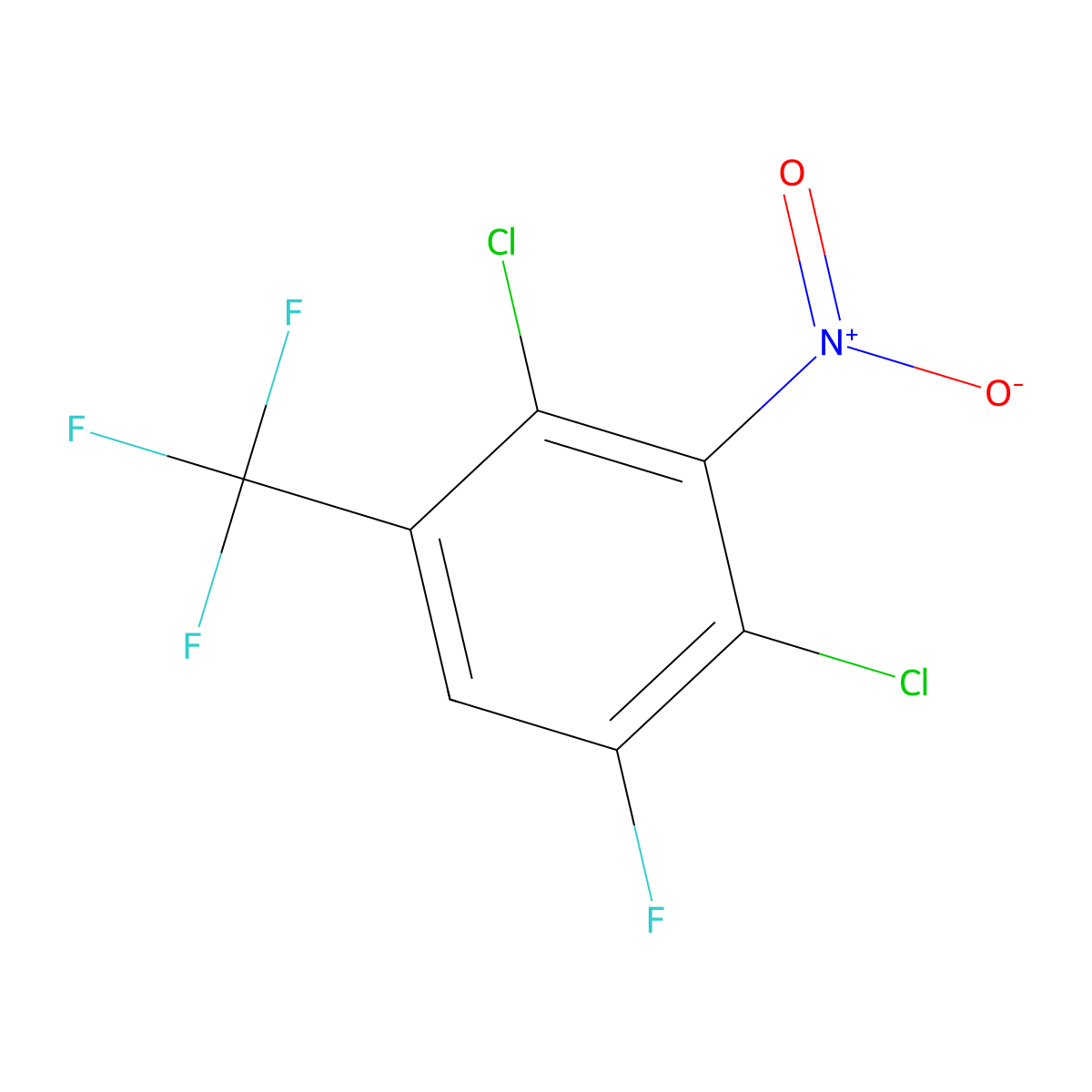 2,4-Dichloro-1-fluoro-3-nitro-5-(trifluoromethyl)benzene molecular structure, CAS 1221272-80-5