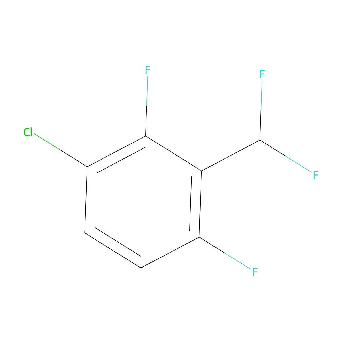 1-Chloro-3-(difluoromethyl)-2,4-difluorobenzene molecular structure, CAS 1221272-82-7