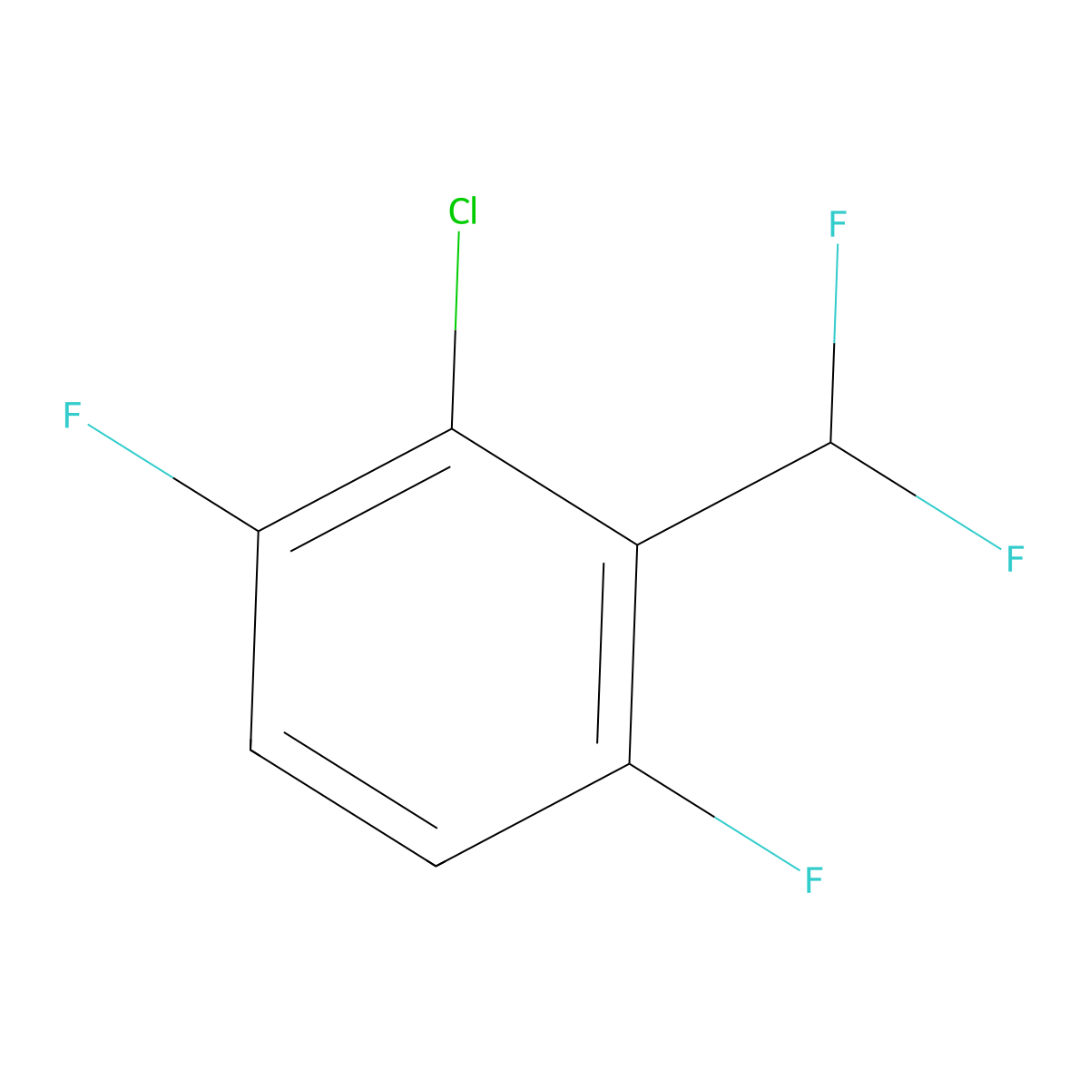 2-Chloro-3-(difluoromethyl)-1,4-difluorobenzene molecular structure, CAS 1221272-89-4