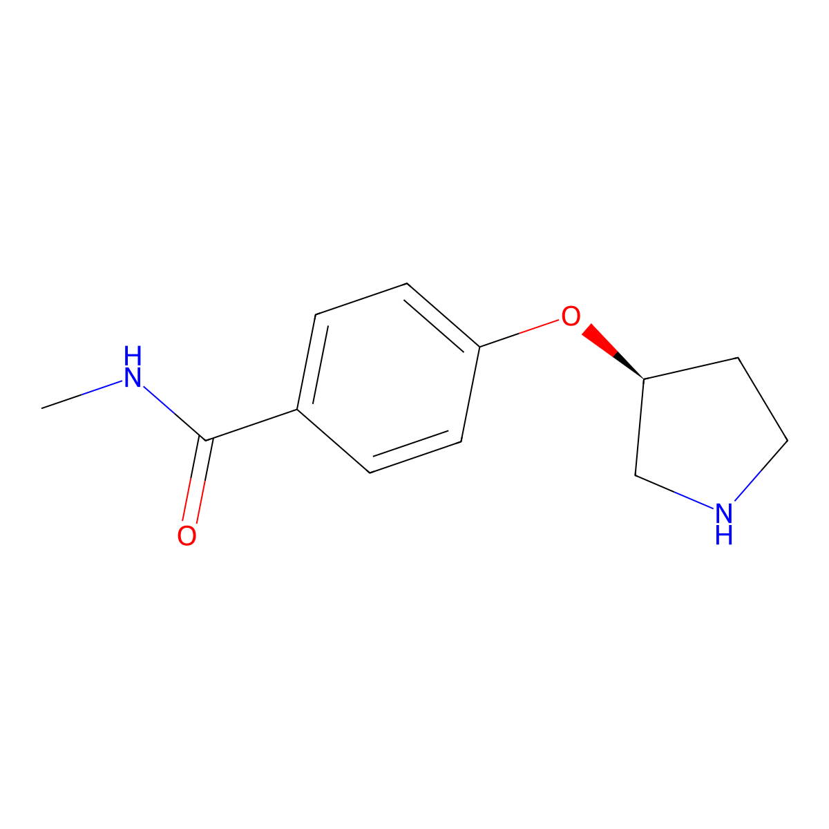(S)-N-Methyl-4-(pyrrolidin-3-yloxy)benzamide molecular structure, CAS 1221274-35-6