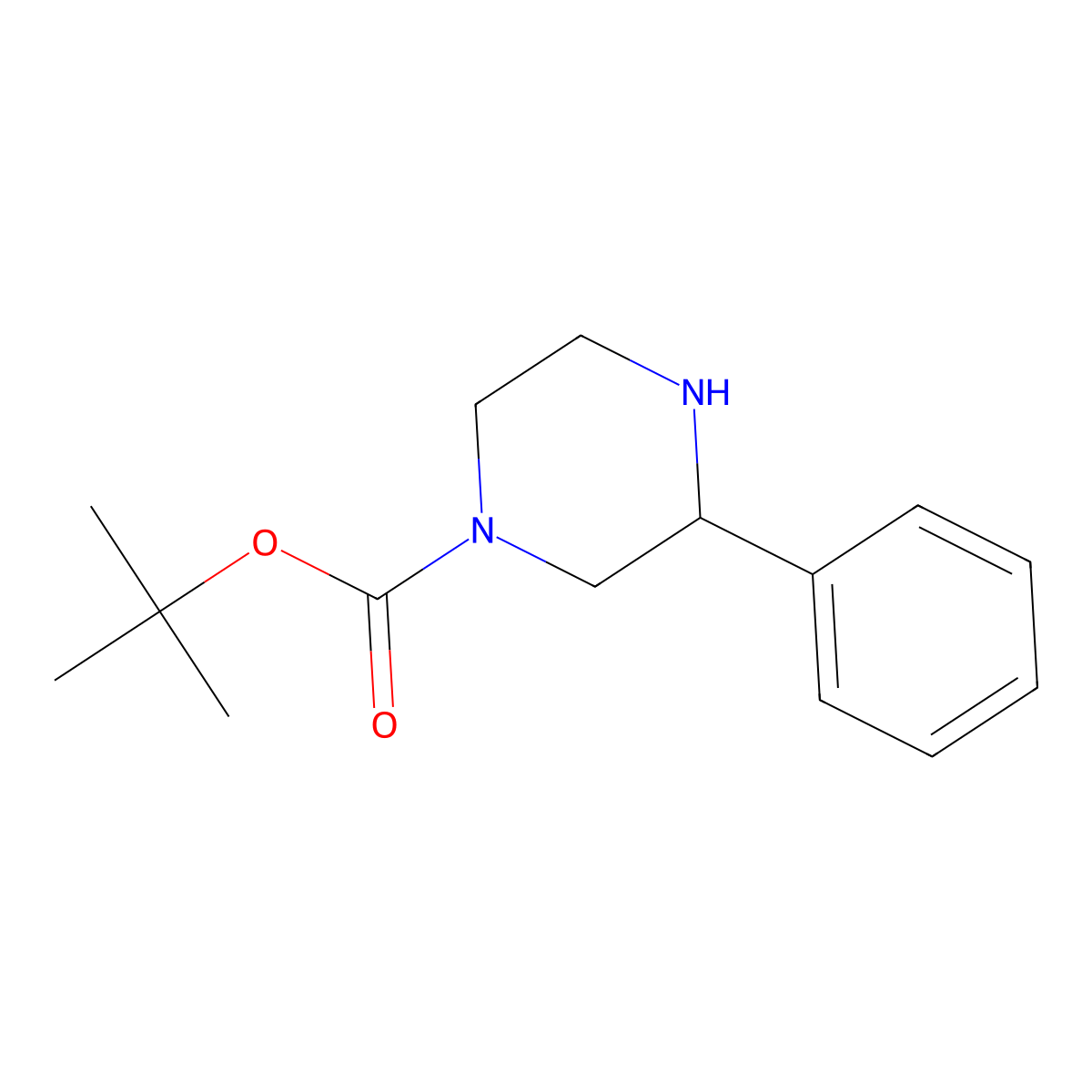 rel-tert-butyl (3R)-3-phenylpiperazine-1-carboxylate molecular structure, CAS 1221274-36-7