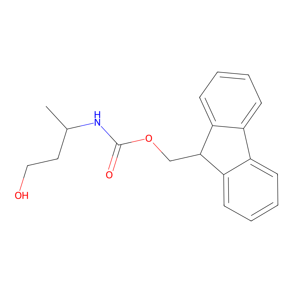 (9H-fluoren-9-yl)methyl N-[(2S)-4-hydroxybutan-2-yl]carbamate molecular structure, CAS 1221274-40-3