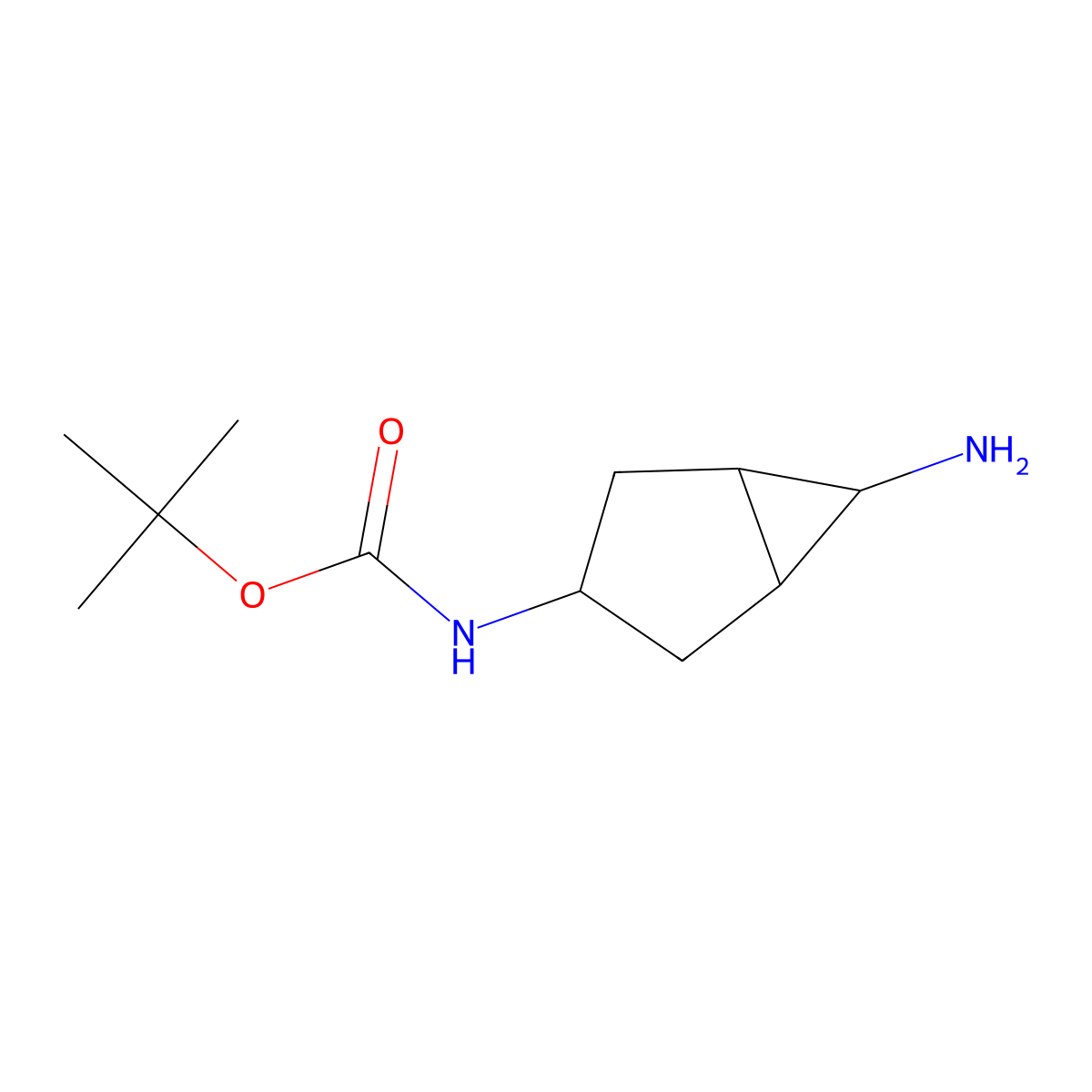 tert-Butyl (6-aminobicyclo[3.1.0]hexan-3-yl)carbamate molecular structure, CAS 1221278-31-4