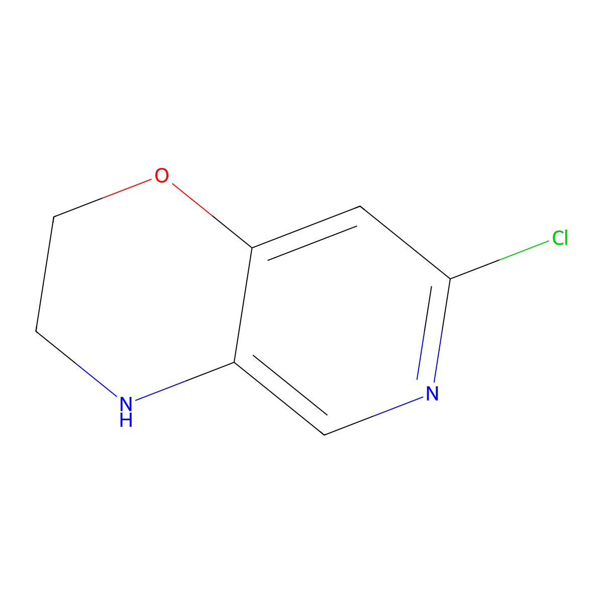 7-Chloro-3,4-dihydro-2H-pyrido[4,3-b][1,4]oxazine molecular structure, CAS 1221278-53-0