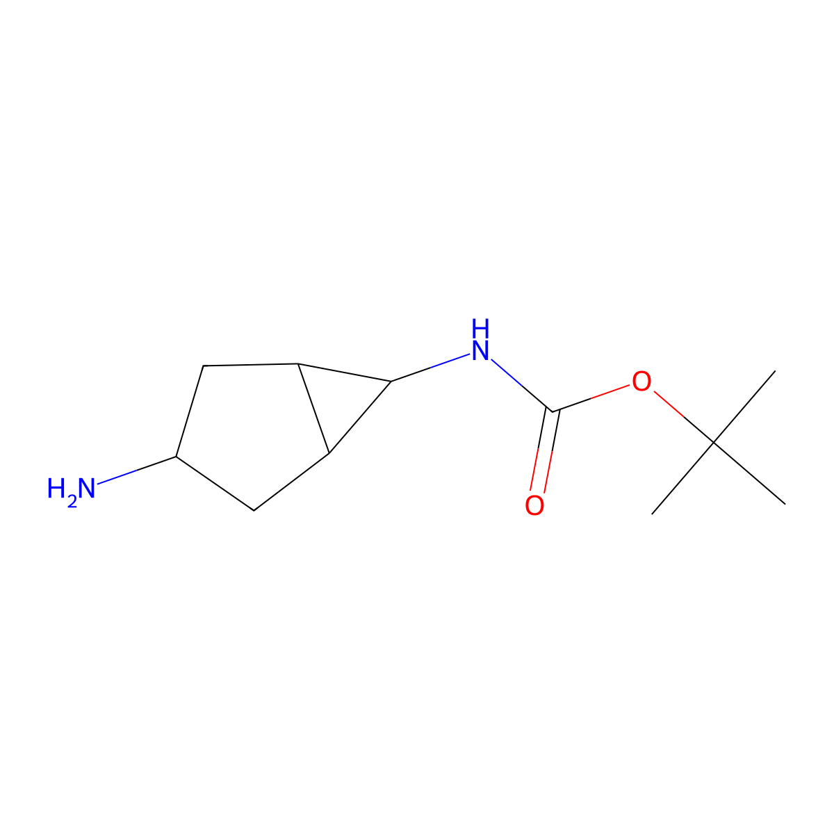tert-butyl N-{3-aminobicyclo[3.1.0]hexan-6-yl}carbamate molecular structure, CAS 1221278-55-2