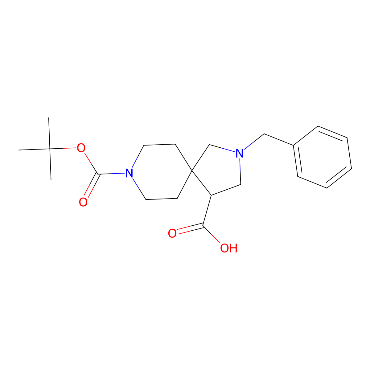 2-Benzyl-8-(tert-butoxycarbonyl)-2,8-diazaspiro[4.5]decane-4-carboxylic acid molecular structure, CAS 1221278-69-8