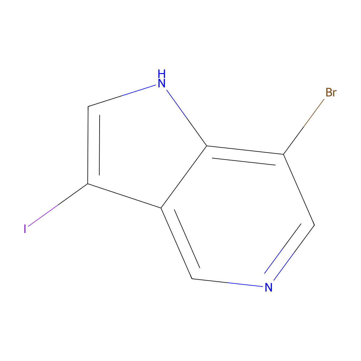 7-Bromo-3-iodo-1H-pyrrolo[3,2-c]pyridine molecular structure, CAS 1221278-74-5