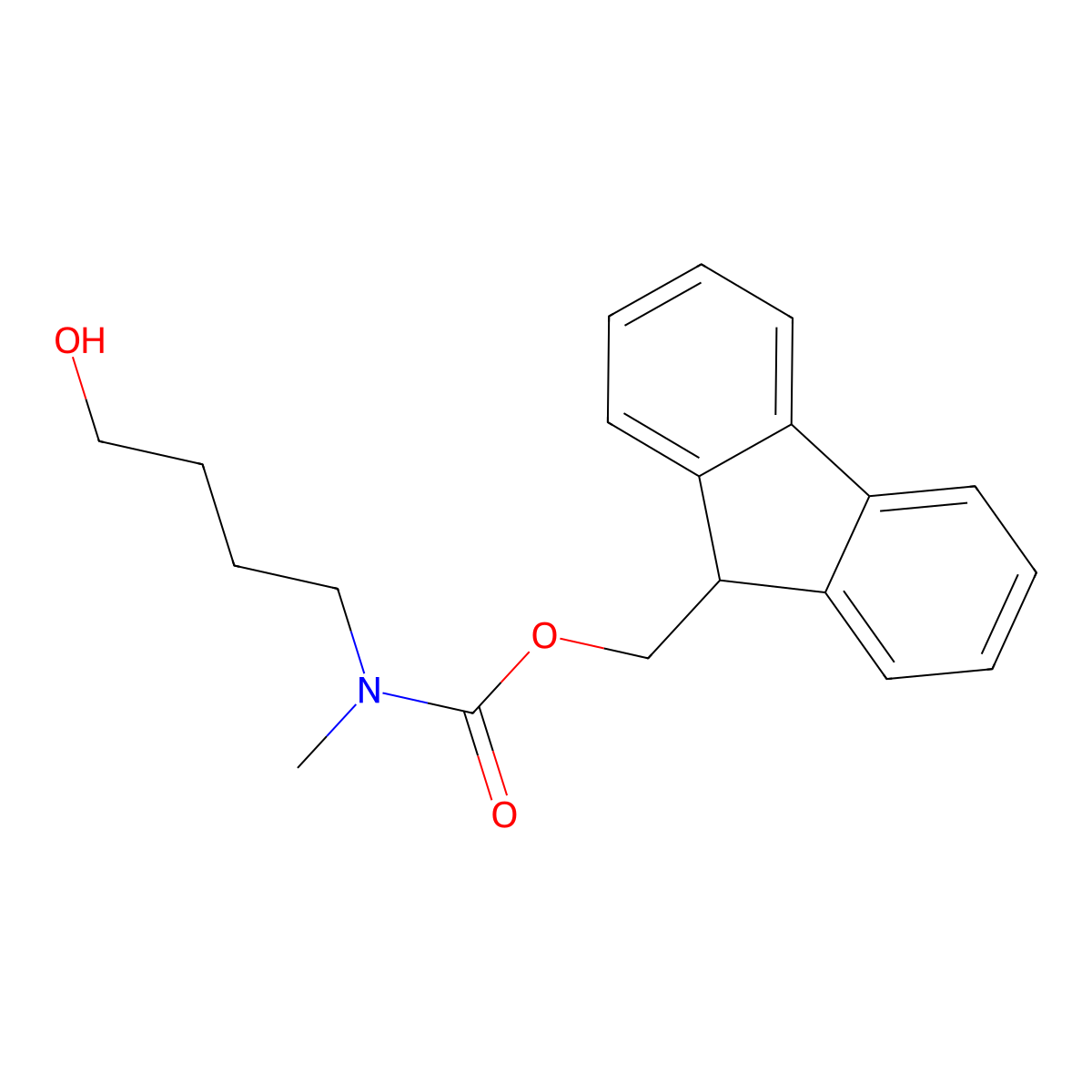 (9H-fluoren-9-yl)methyl N-(4-hydroxybutyl)-N-methylcarbamate molecular structure, CAS 1221278-78-9