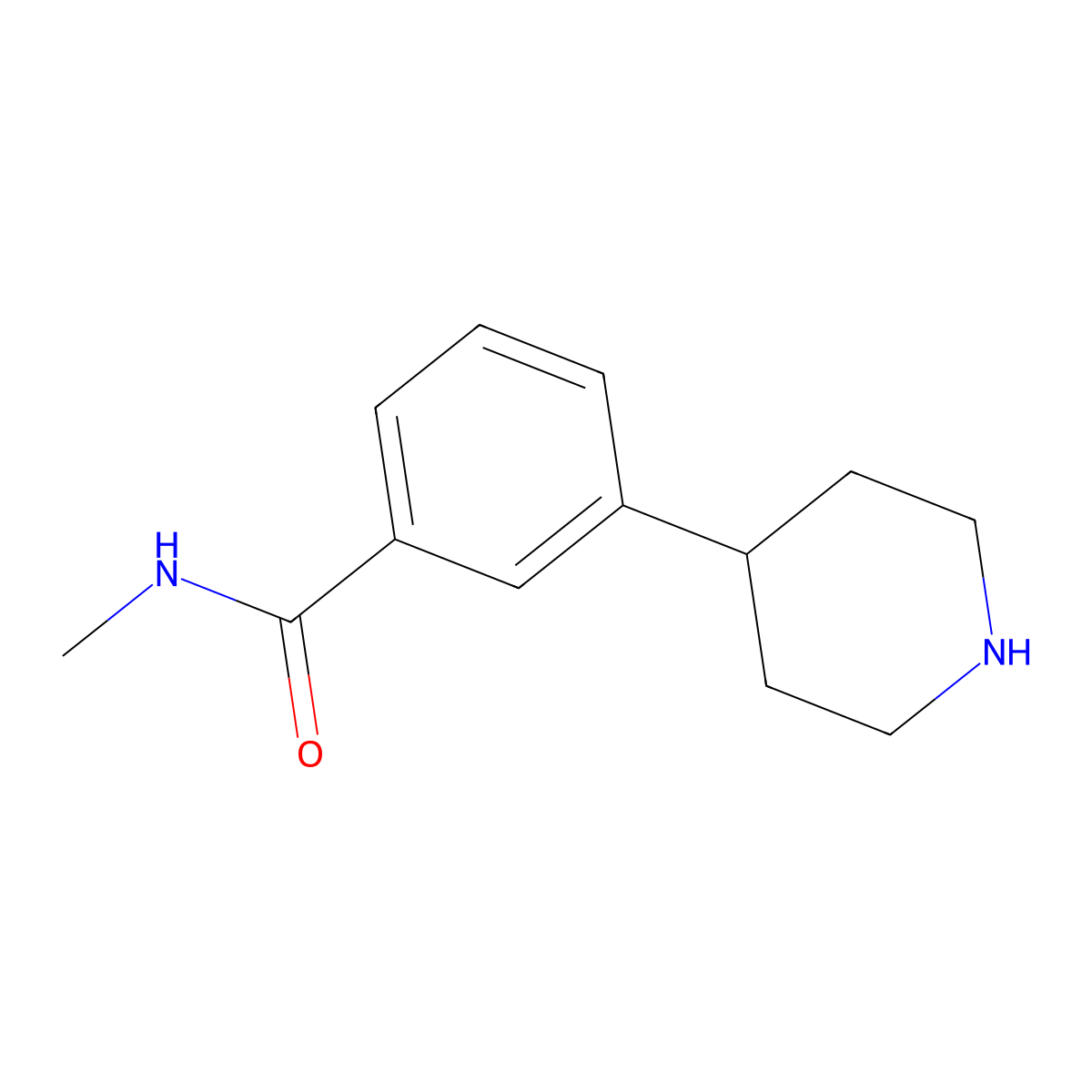 N-Methyl-3-(piperidin-4-YL)benzamide molecular structure, CAS 1221279-03-3