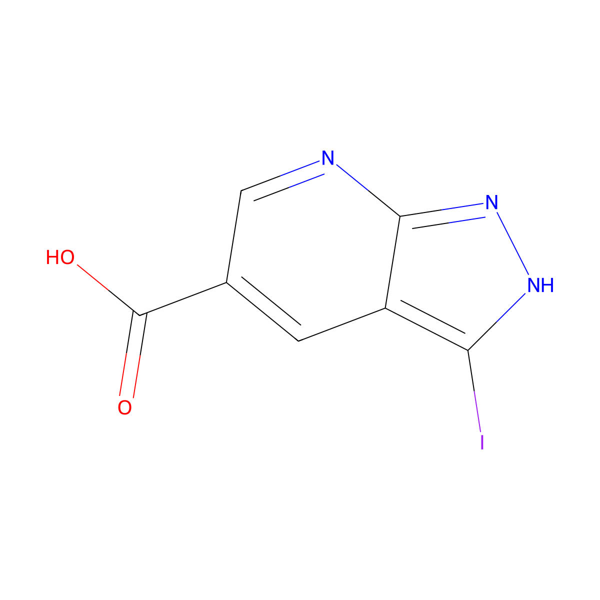 3-Iodo-1H-pyrazolo[3,4-B]pyridine-5-carboxylic acid molecular structure, CAS 1221288-26-1
